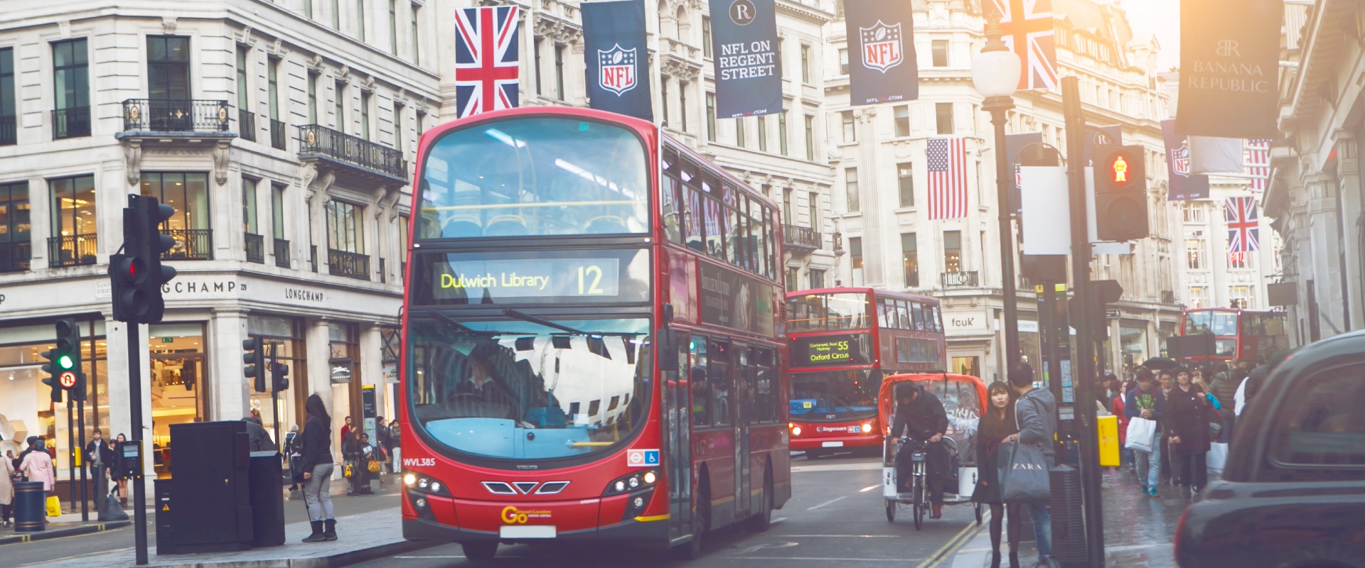 A double decker London bus
